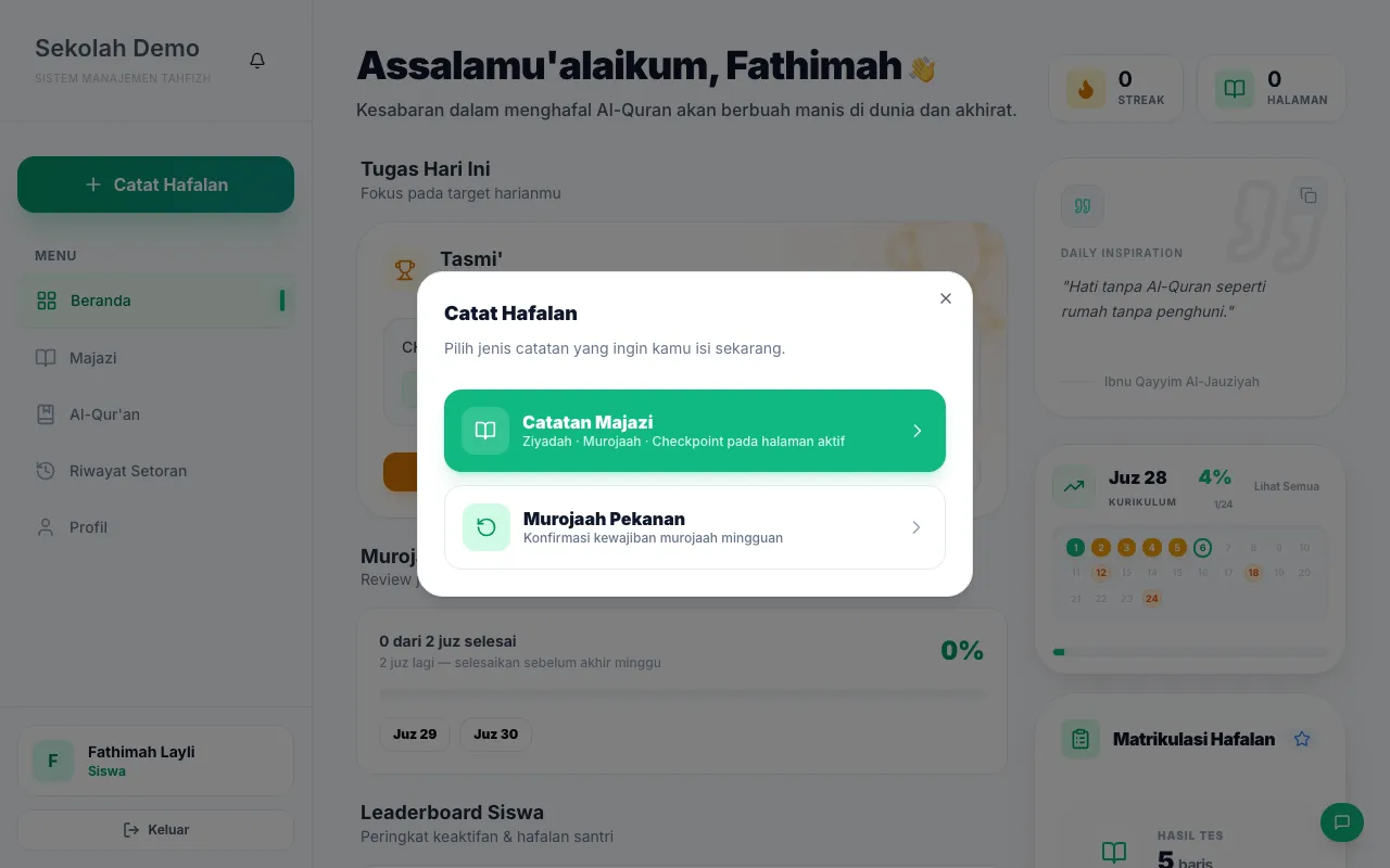 Pilihan Catat Hafalan